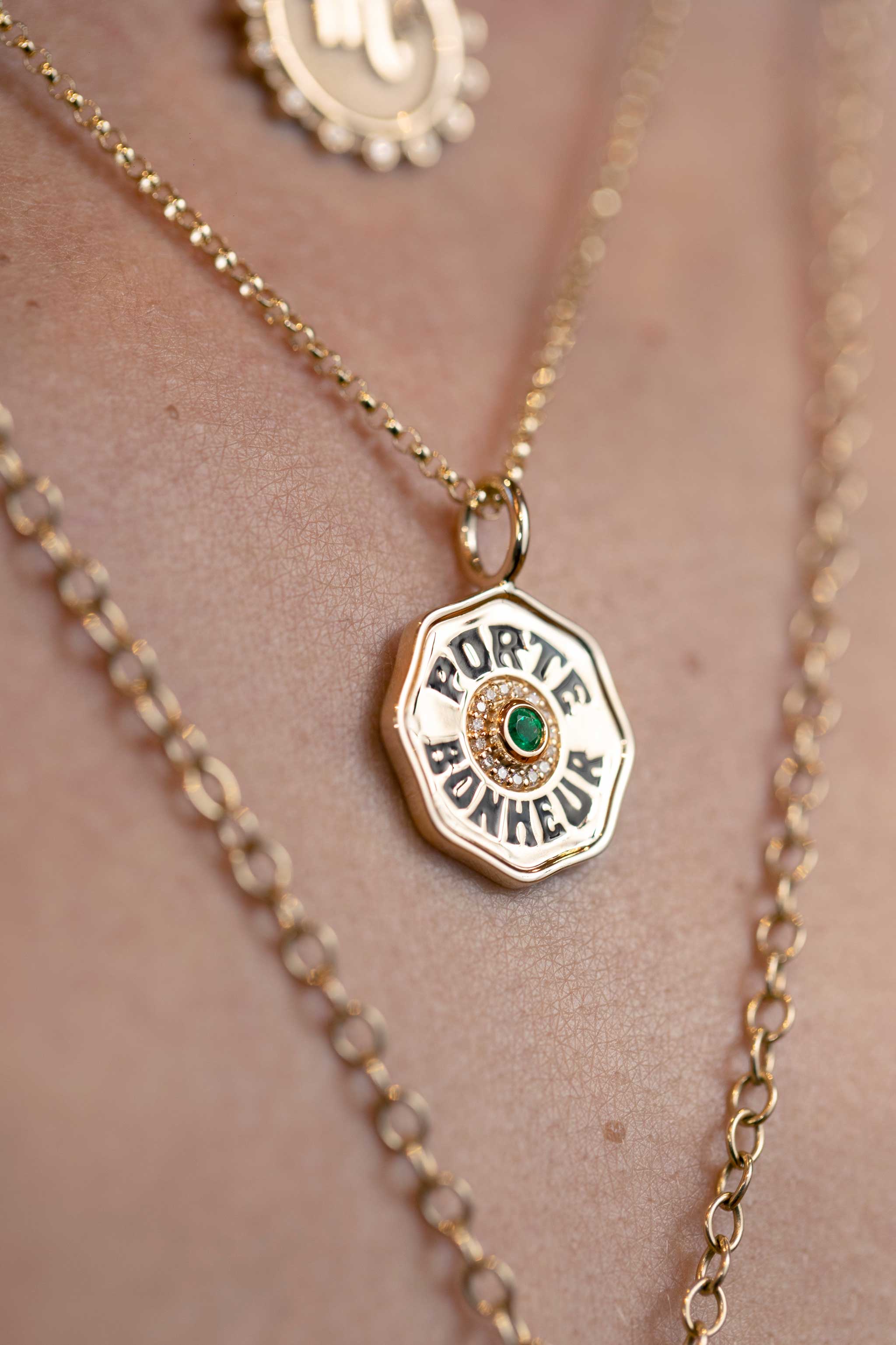 Mini Porte Bonheur Charm with Diamond Halo | Over The Moon