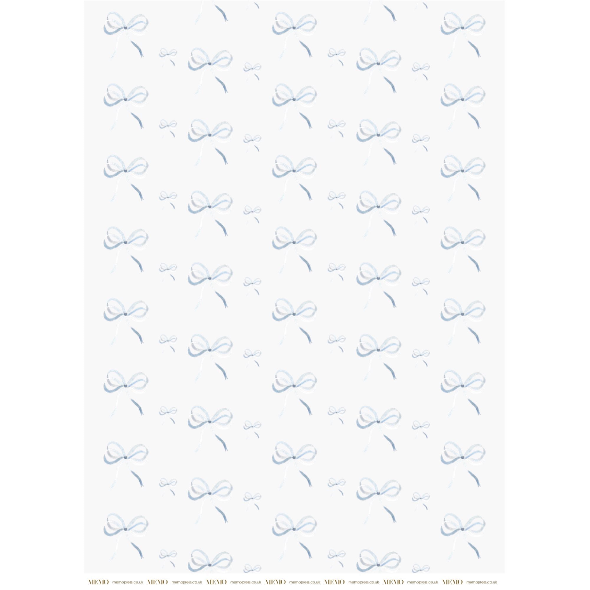 Lake Blue Bow Wrapping Paper