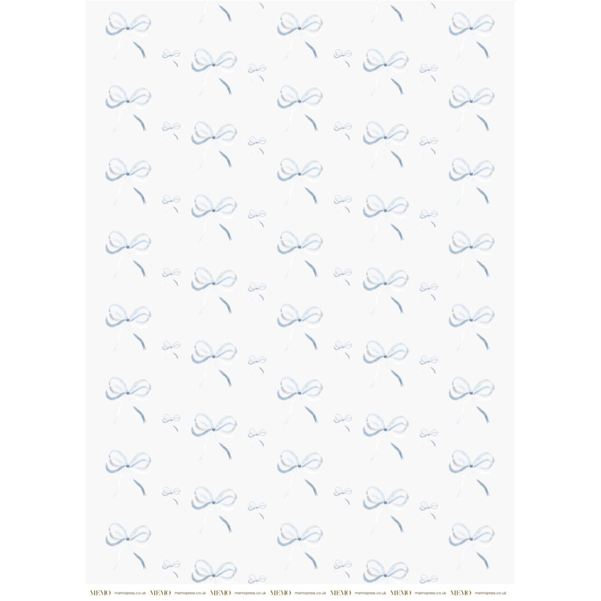 Lake Blue Bow Wrapping Paper