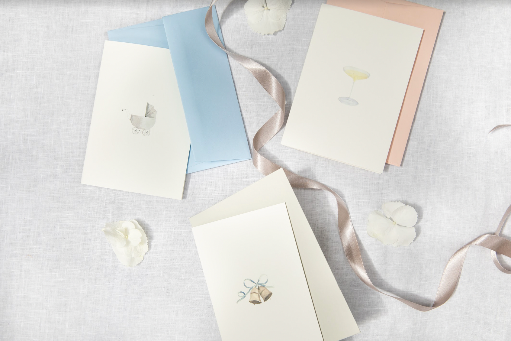 Wedding Bells Cards, Set of 5