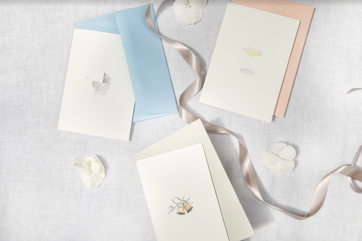 Champagne Coupe Cards, Set of 5
