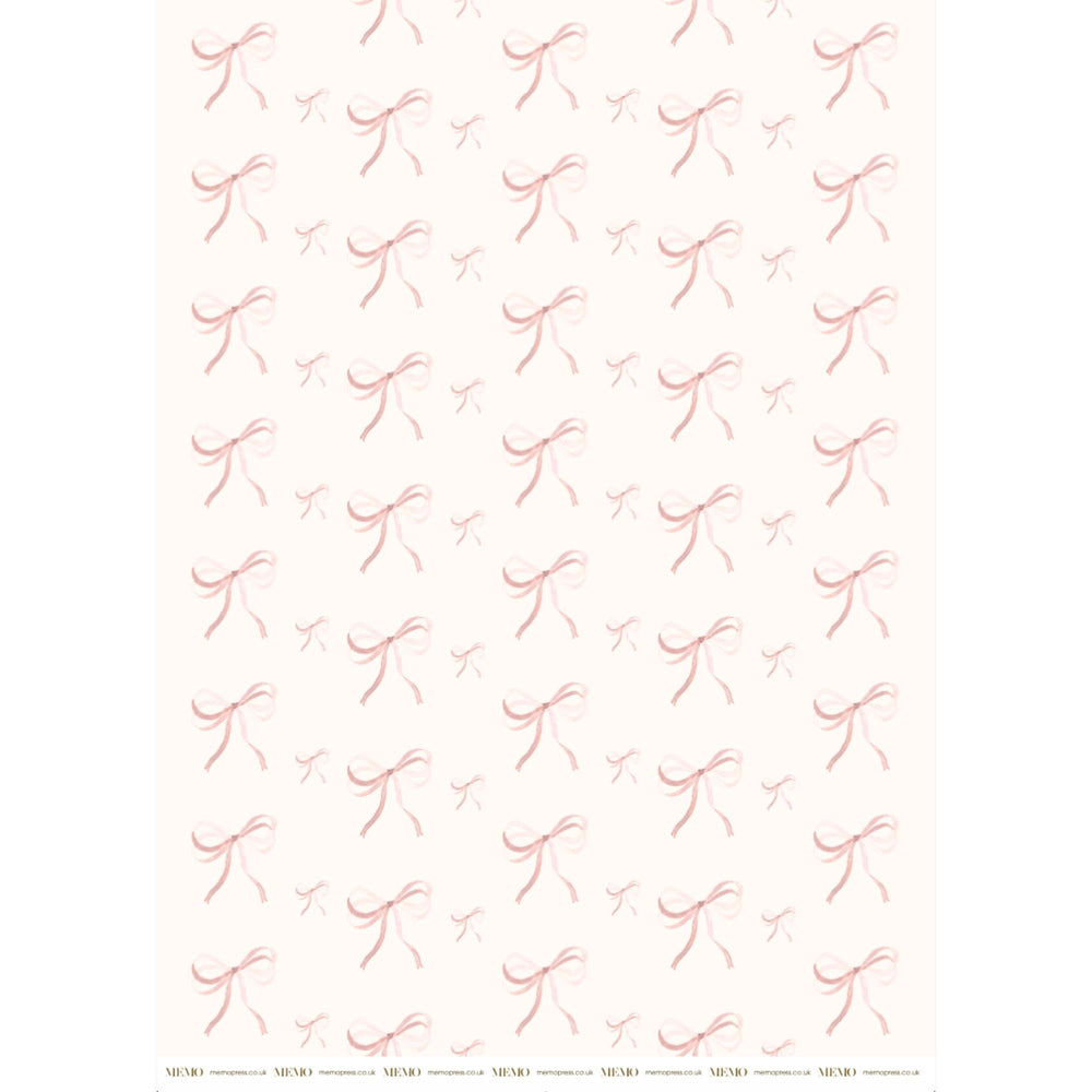 Shell Pink Bow Wrapping Paper