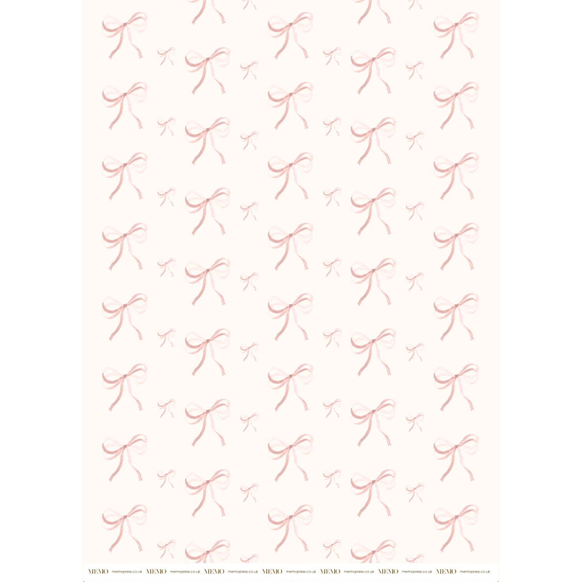 Shell Pink Bow Wrapping Paper