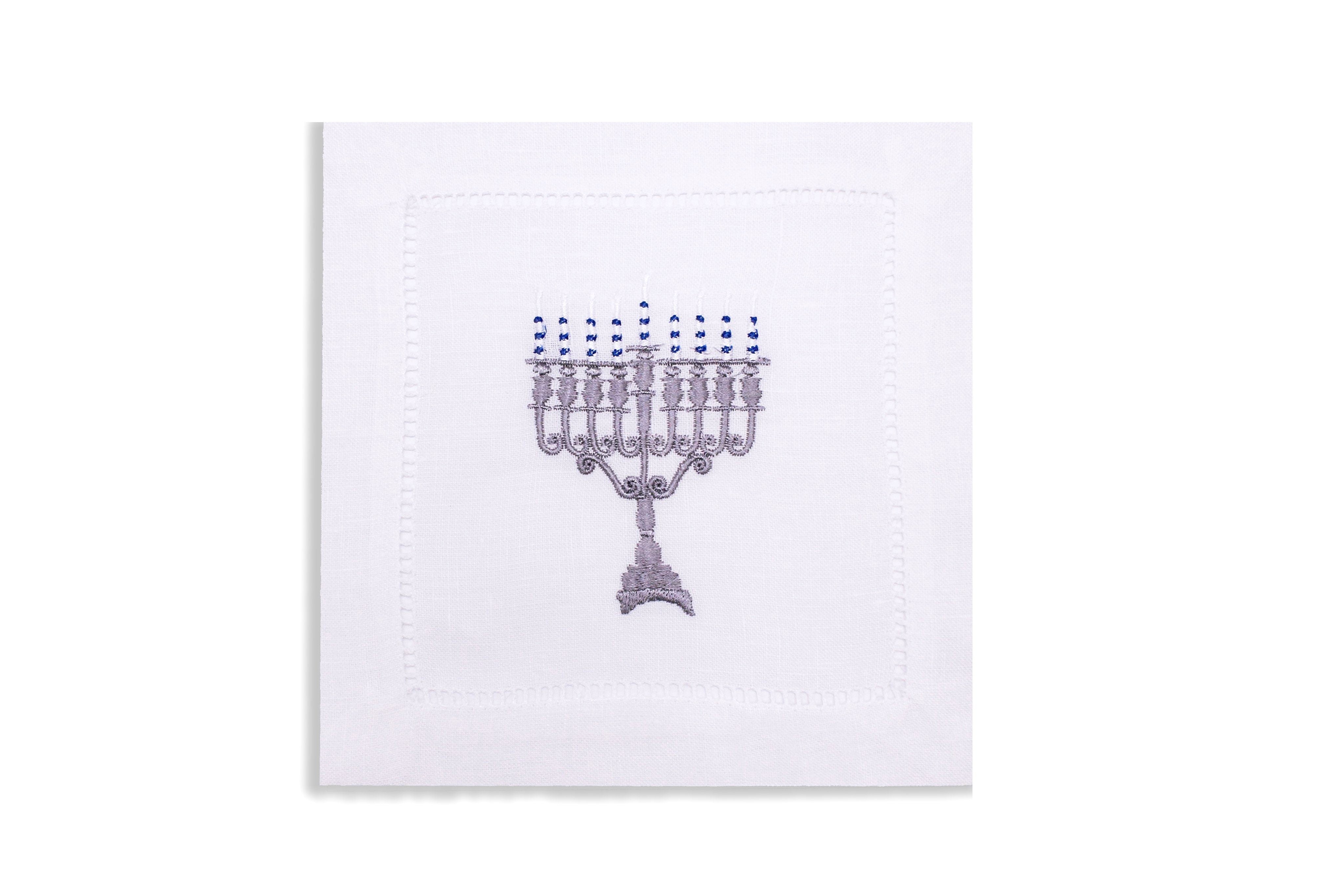 Menorah Cocktail Napkins (4) jewish Chefanie 