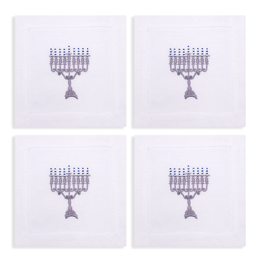 Menorah Cocktail Napkins (4) jewish Chefanie 