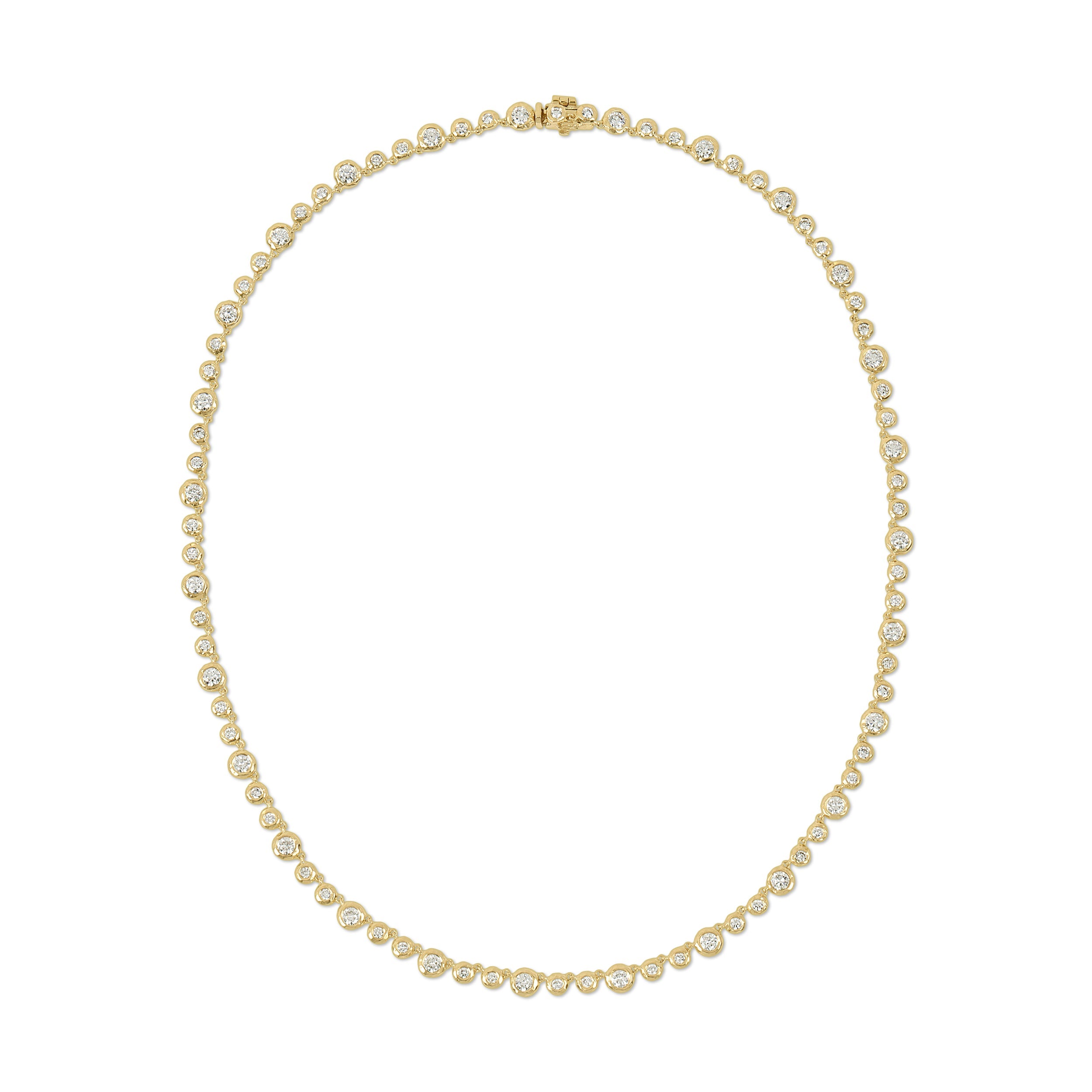 Micro Nesting Gem Tennis Necklace in Diamond