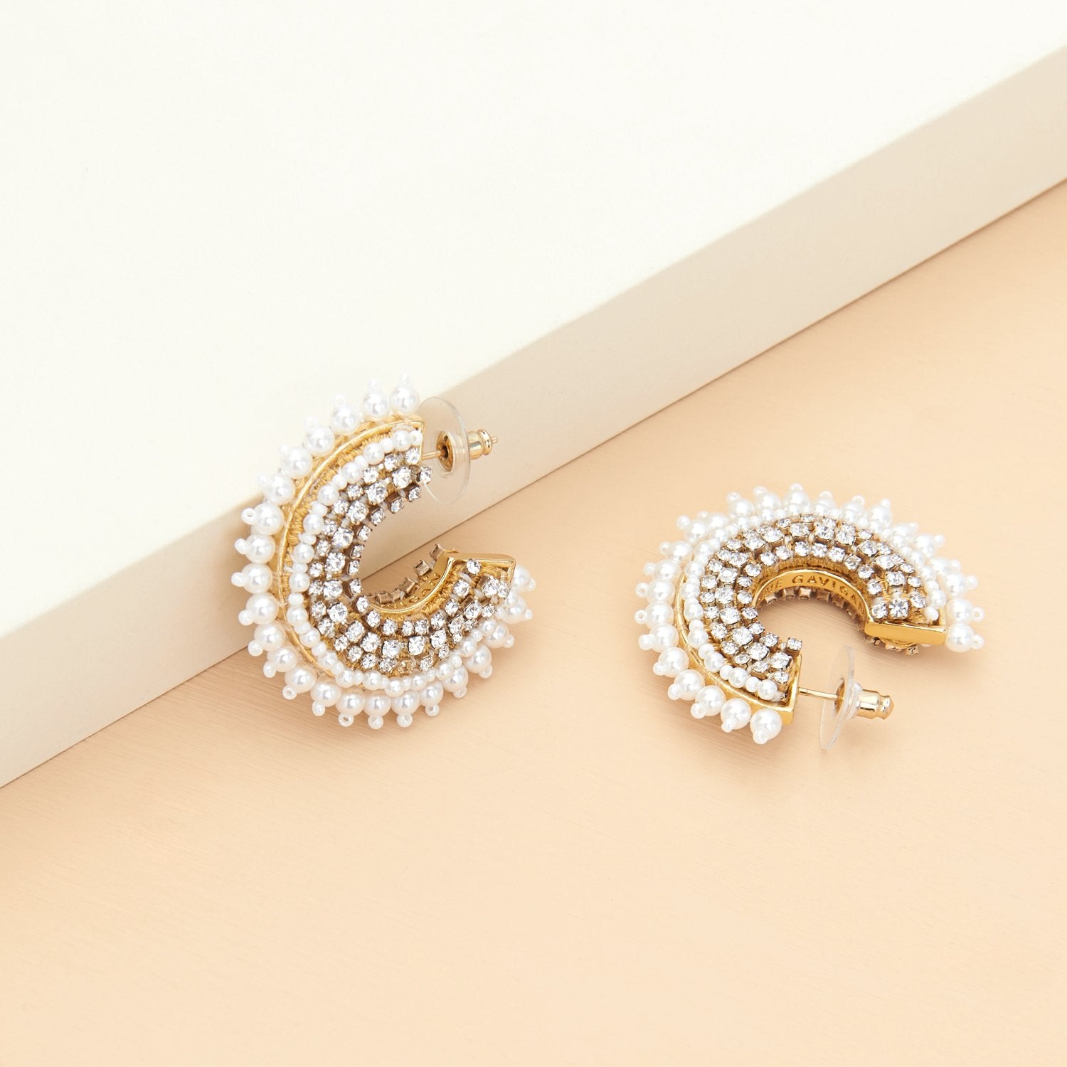 Mini Pearl Fiona Hoop Earrings