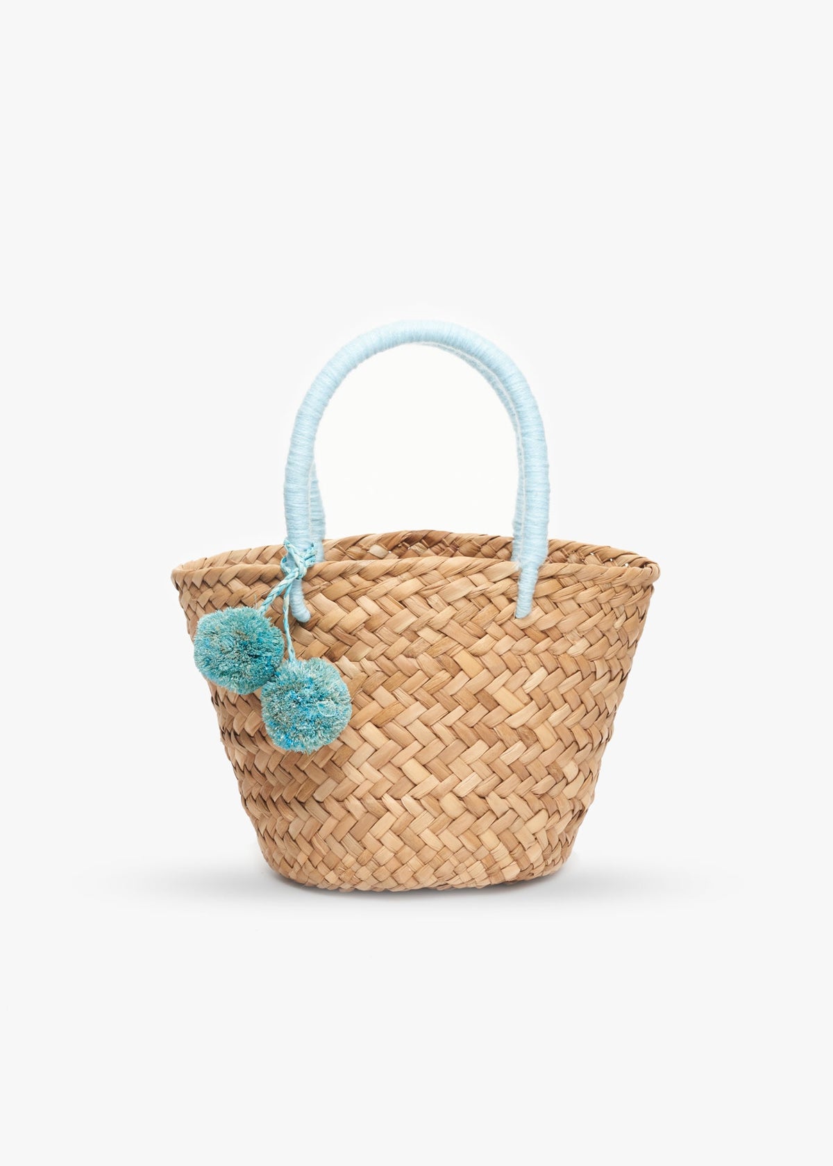 Mini St. Tropez Pom Pom Straw Tote