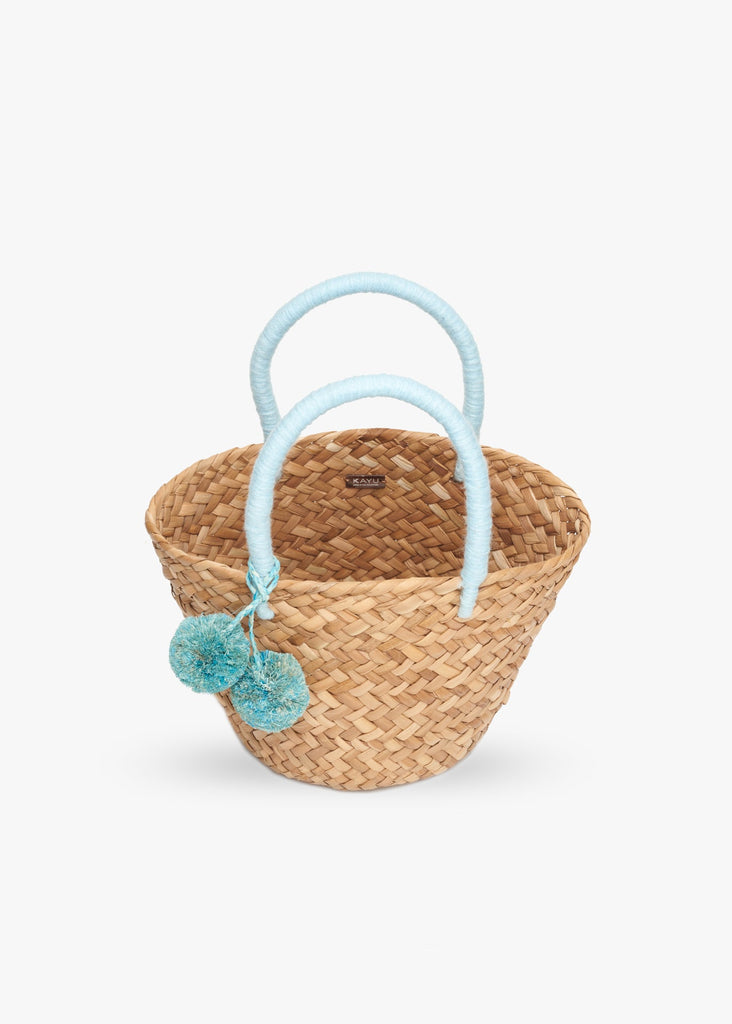 Mini St. Tropez Pom Pom Straw Tote
