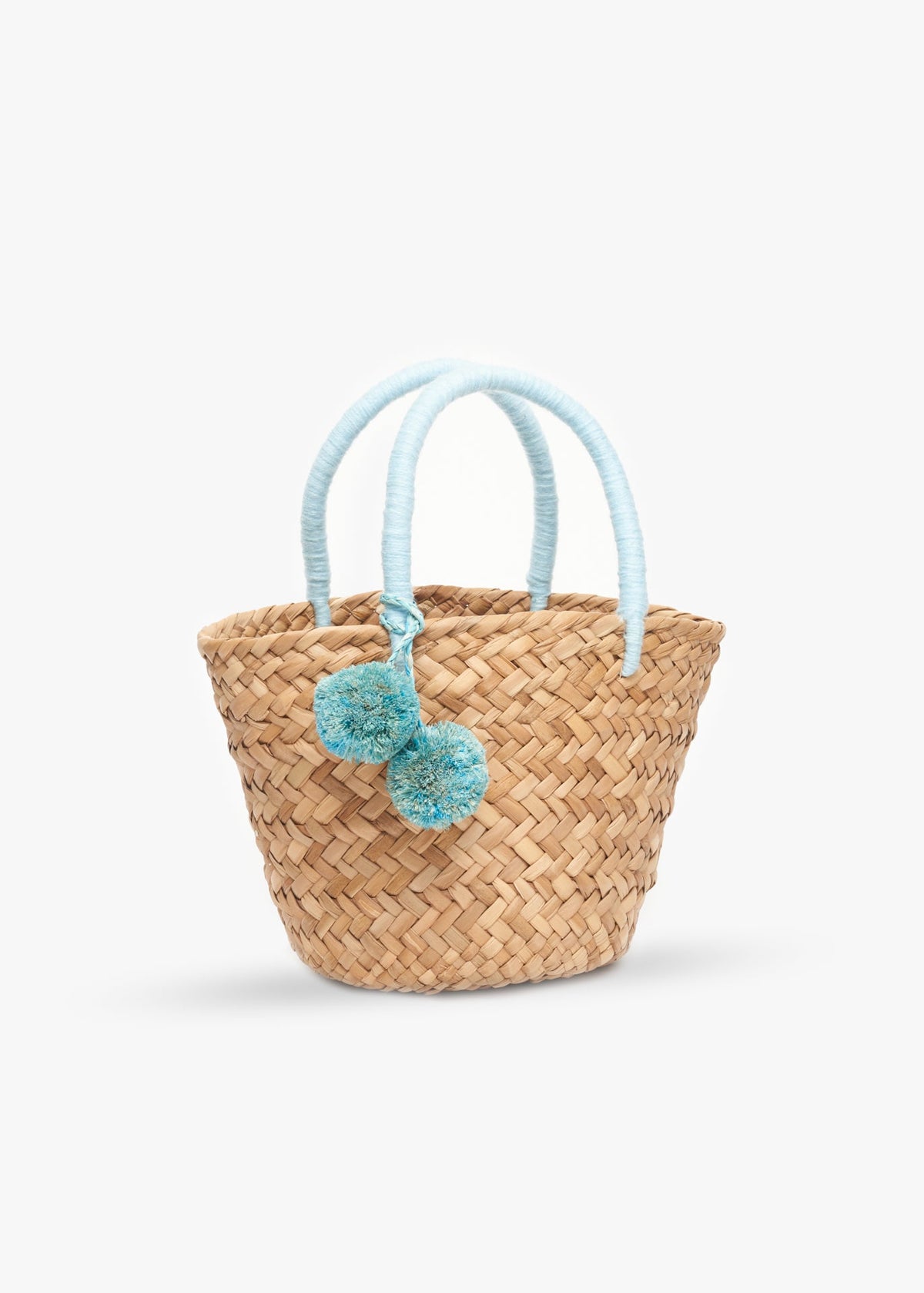 Mini St. Tropez Pom Pom Straw Tote