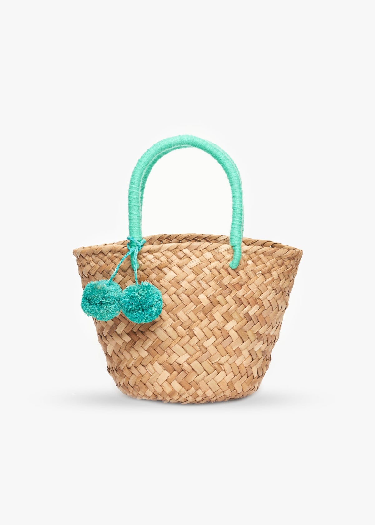 Mini St. Tropez Pom Pom Straw Tote