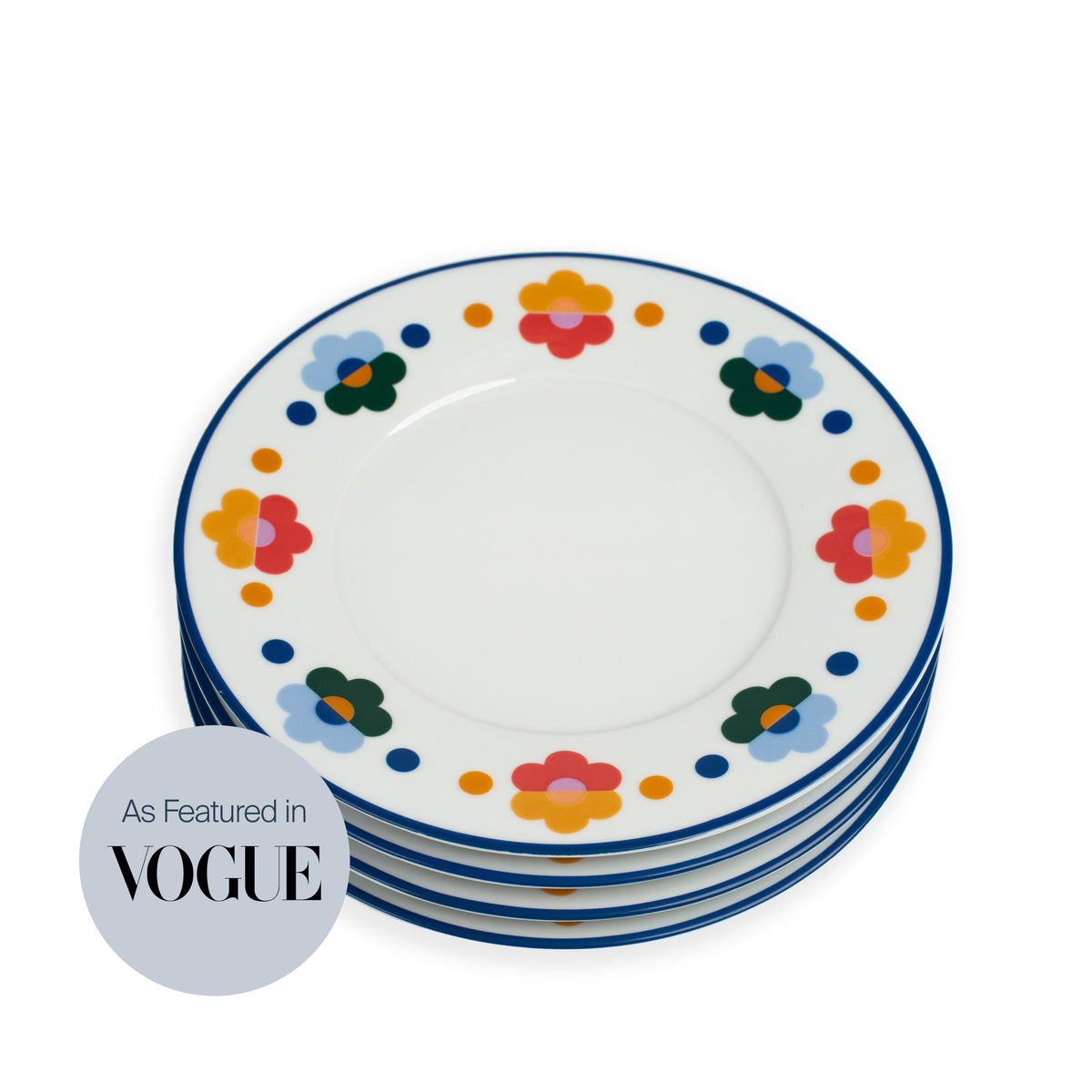 Floral Salad Plates, Set of 4