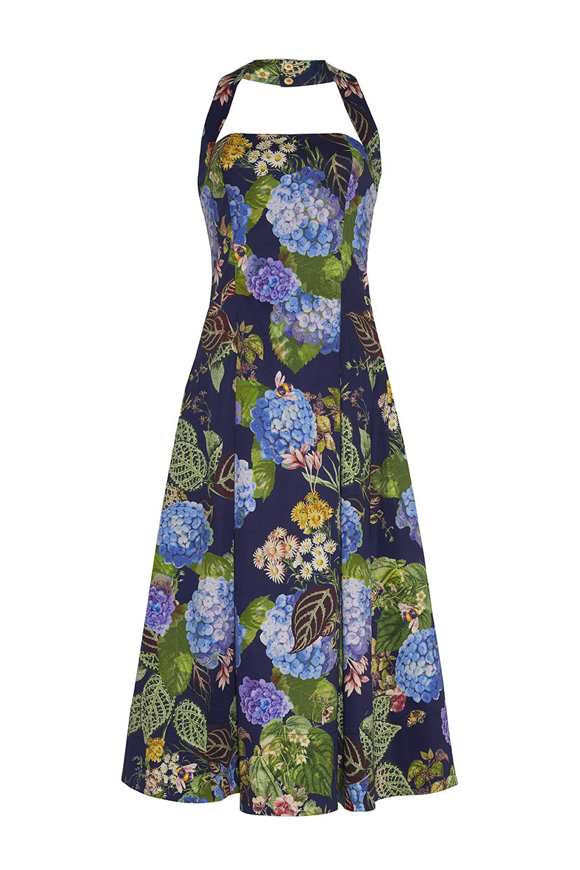 Monroe Dress in Avery Floral Evening Blue