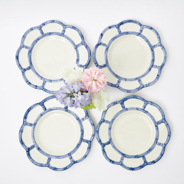 Blue Petal Bamboo Starter Plate (Set of 4)