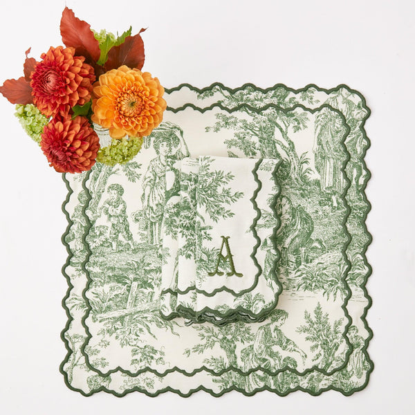 Chloé Toile Napkins (Set of 4) - "S" Monogram