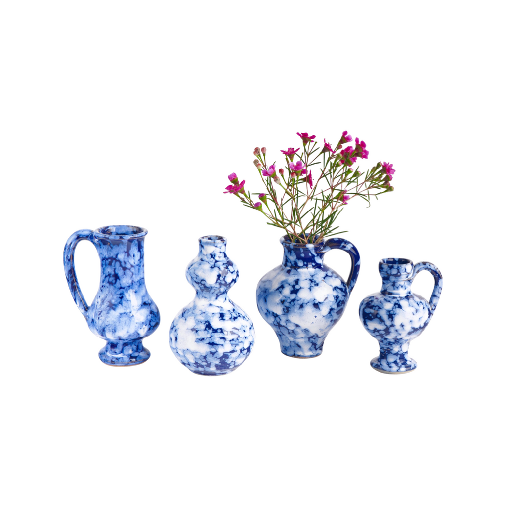 Cobalt Bud Vases, Multi Set of 4