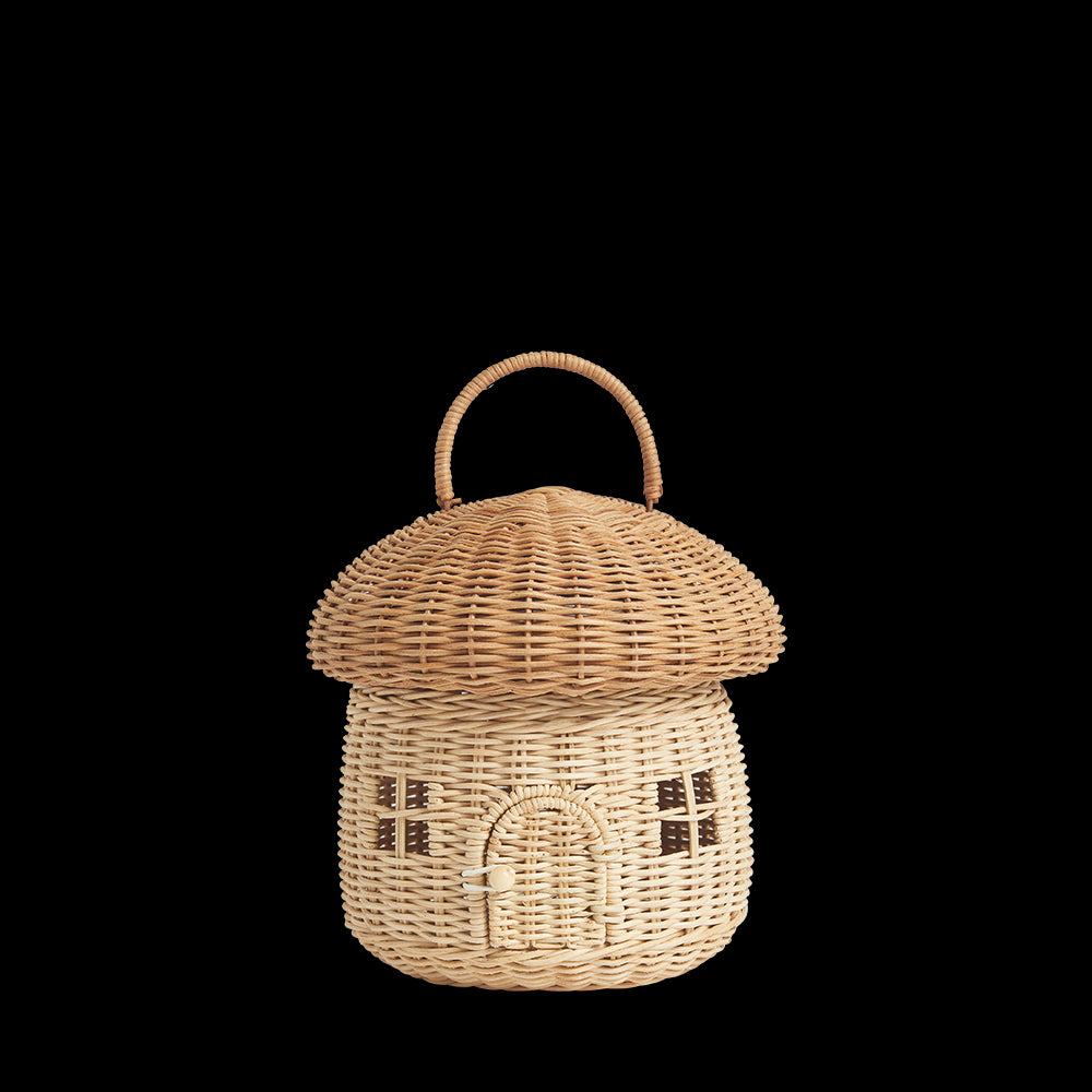 Rattan Mushroom Basket in Natural