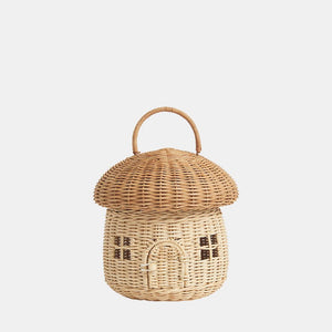 Rattan Mushroom Basket in Natural