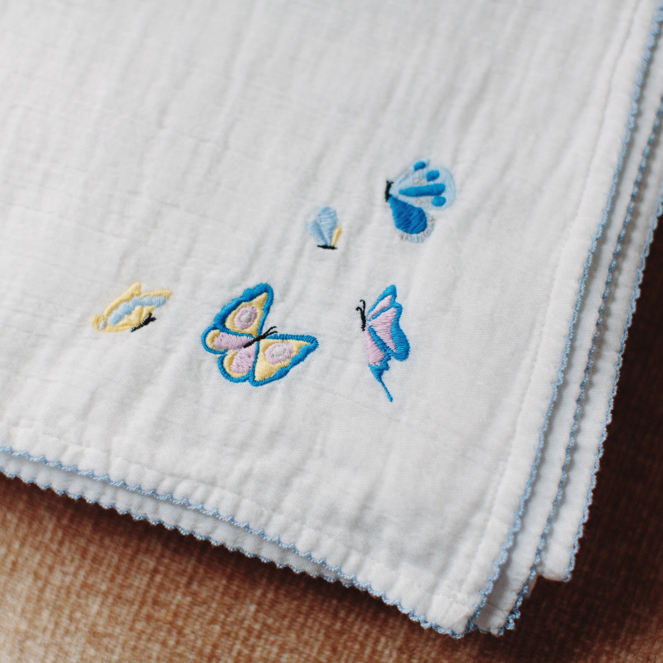 Butterfly Embroidered Shawl Blanket