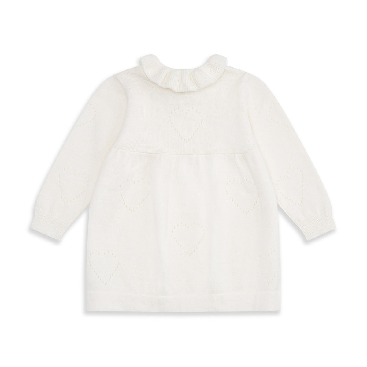 Knitted Heart Dress in Ivory