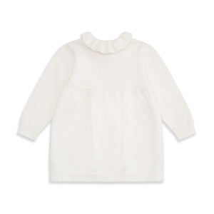 Knitted Heart Dress in Ivory