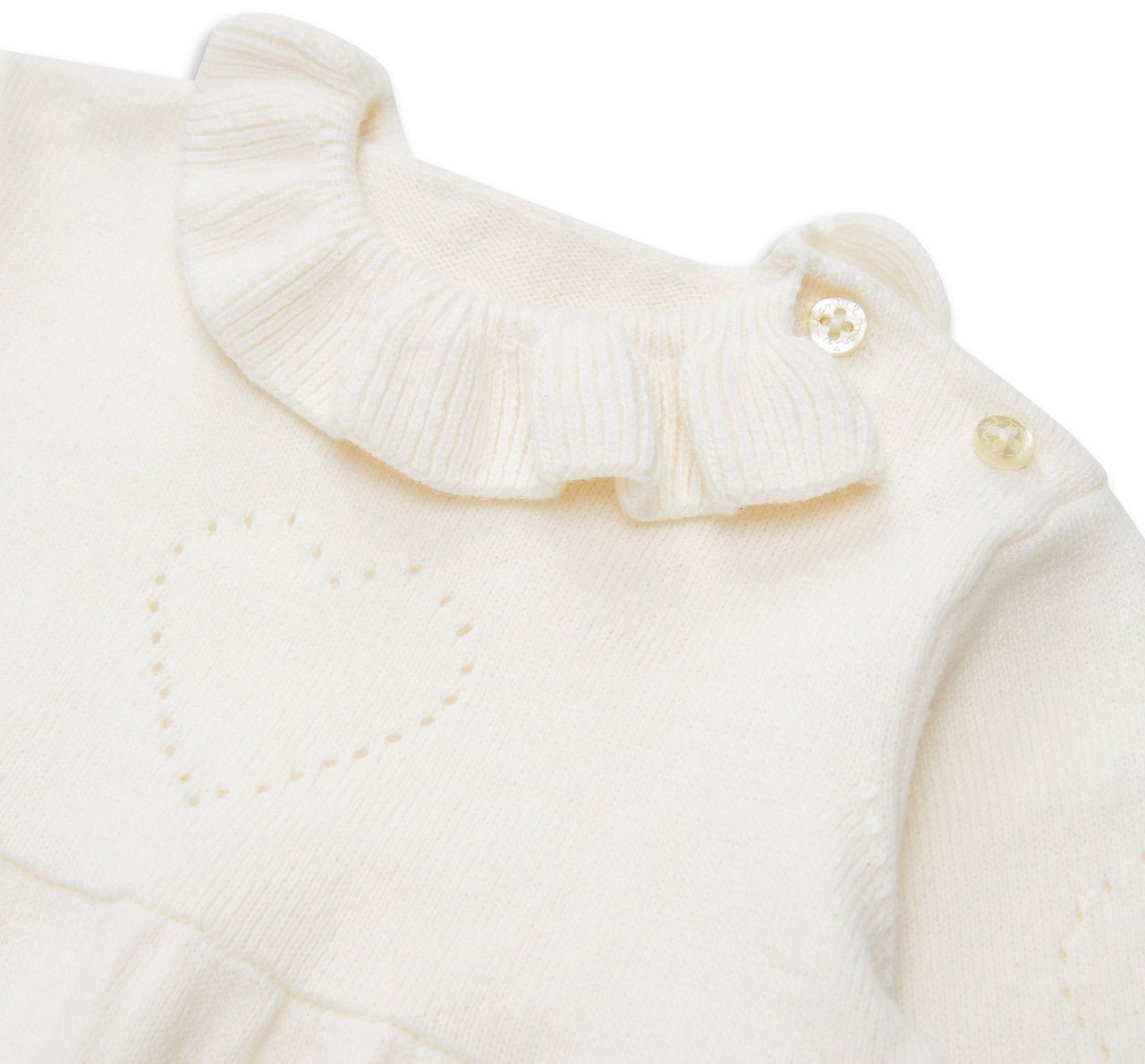 Knitted Heart Dress in Ivory