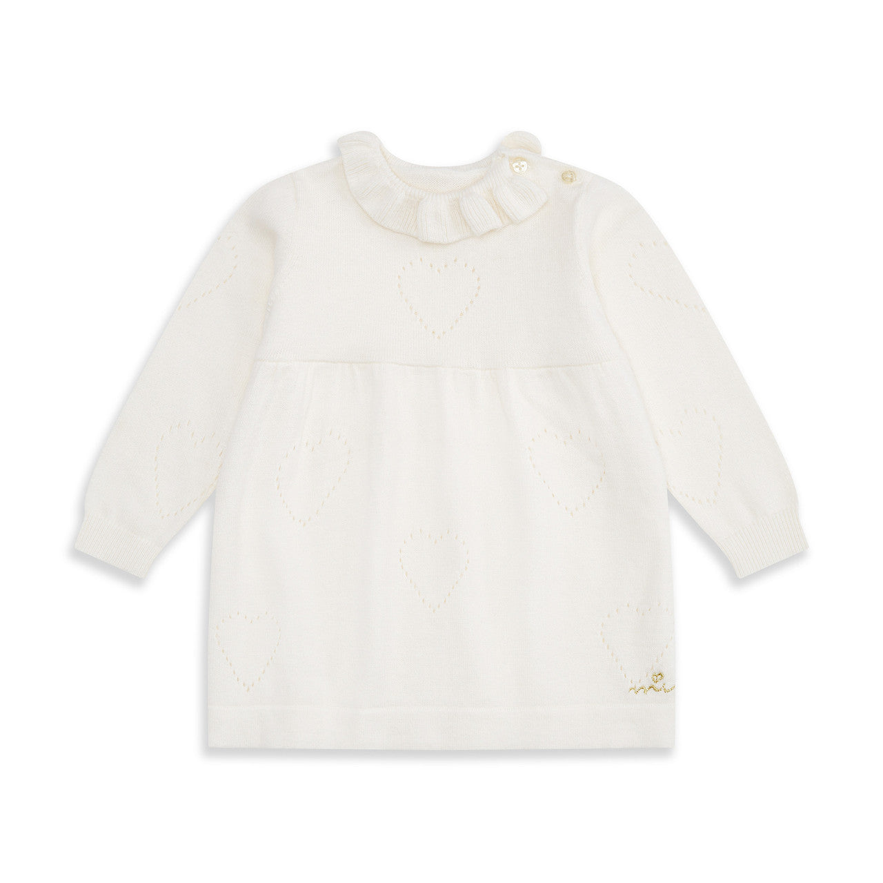 Knitted Heart Dress in Ivory
