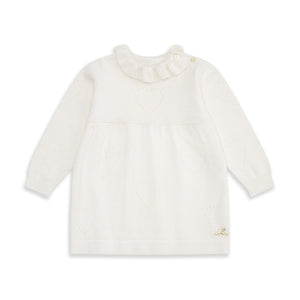 Knitted Heart Dress in Ivory