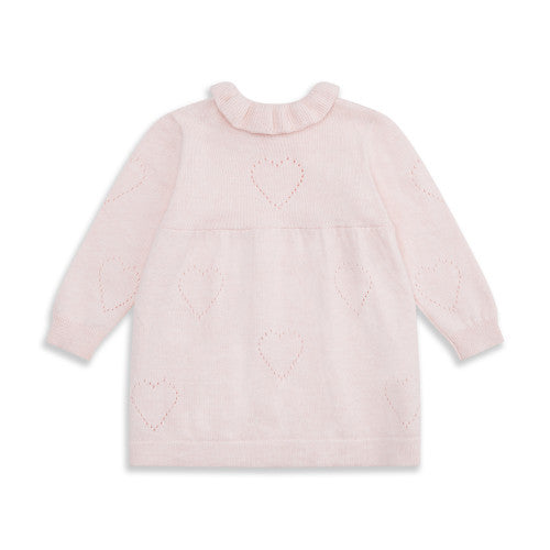 Knitted Heart Dress in Pink