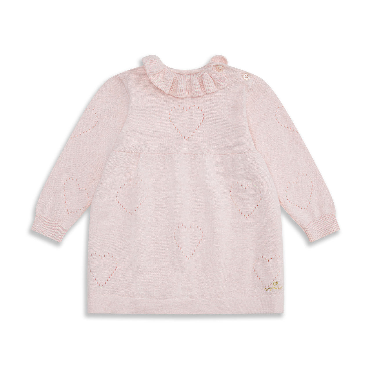 Knitted Heart Dress in Pink