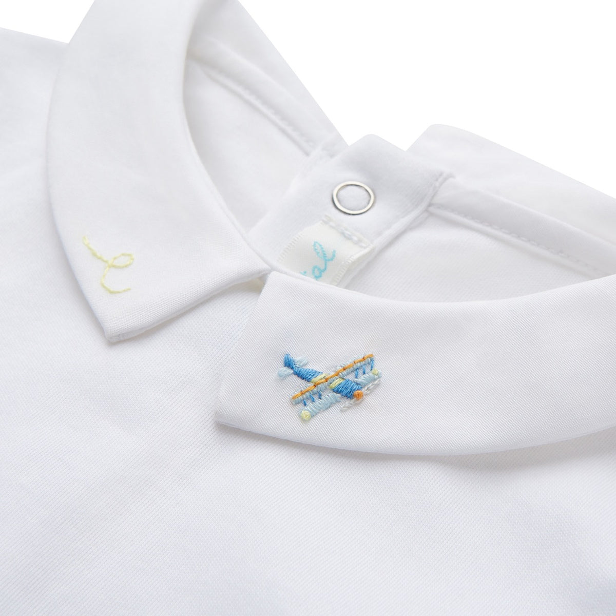 Airplane Embroidered Collar Onesie