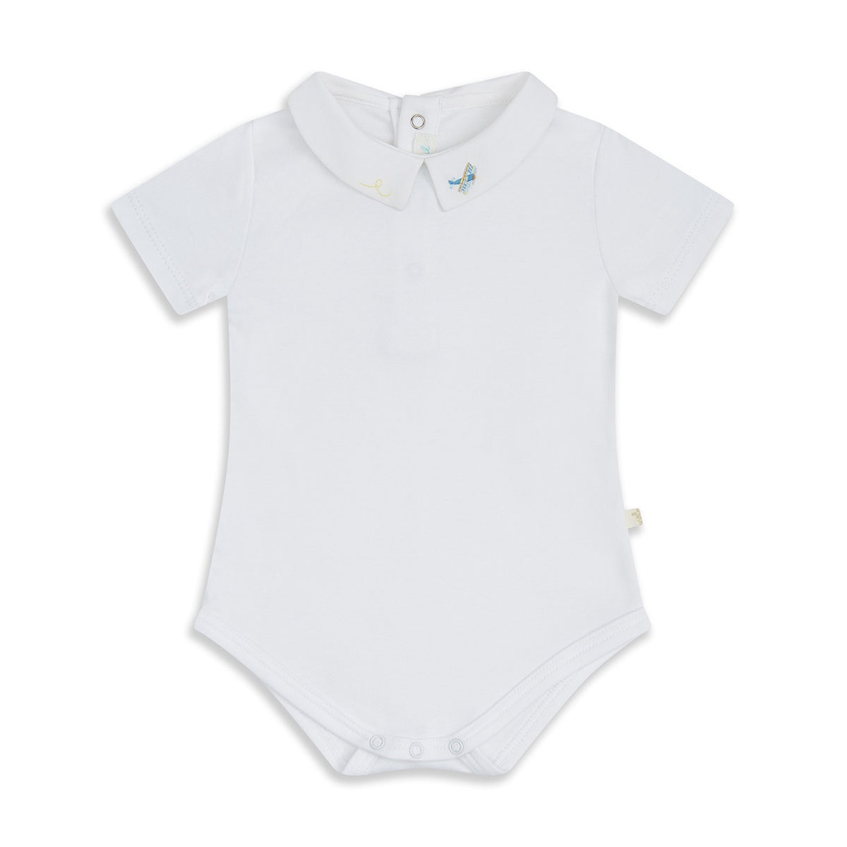 Airplane Embroidered Collar Onesie