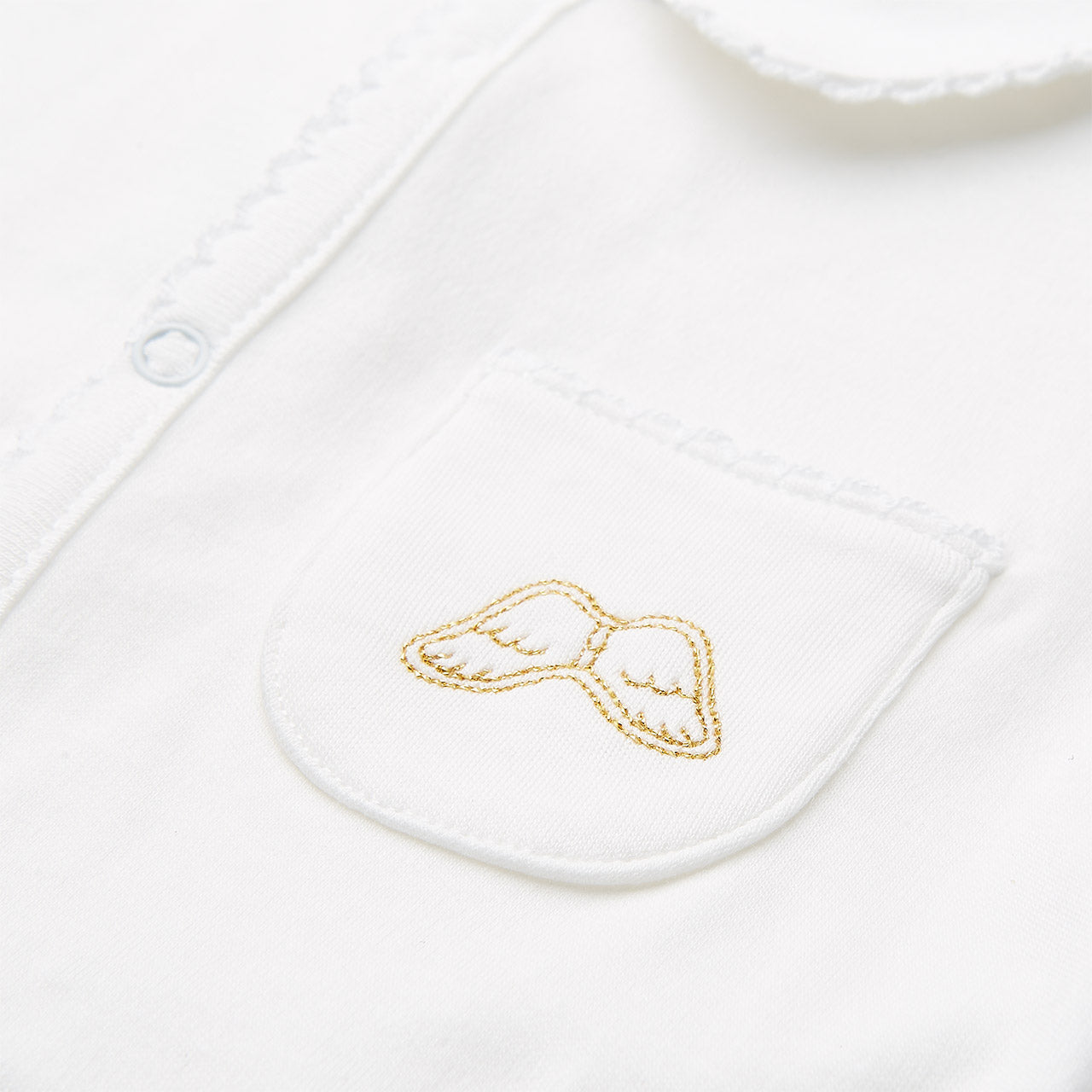 Angel Wing Sleepsuit With Mittens in White