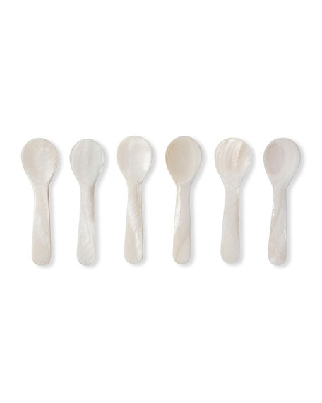 Blue PheasantCora Small Mother-of-Pearl Spoons, Set of 6