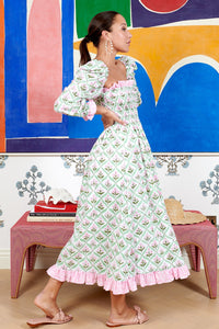 Lavinia Dress in Garden Trellis