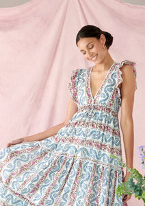 Blakely Dress in Magenta Fleur