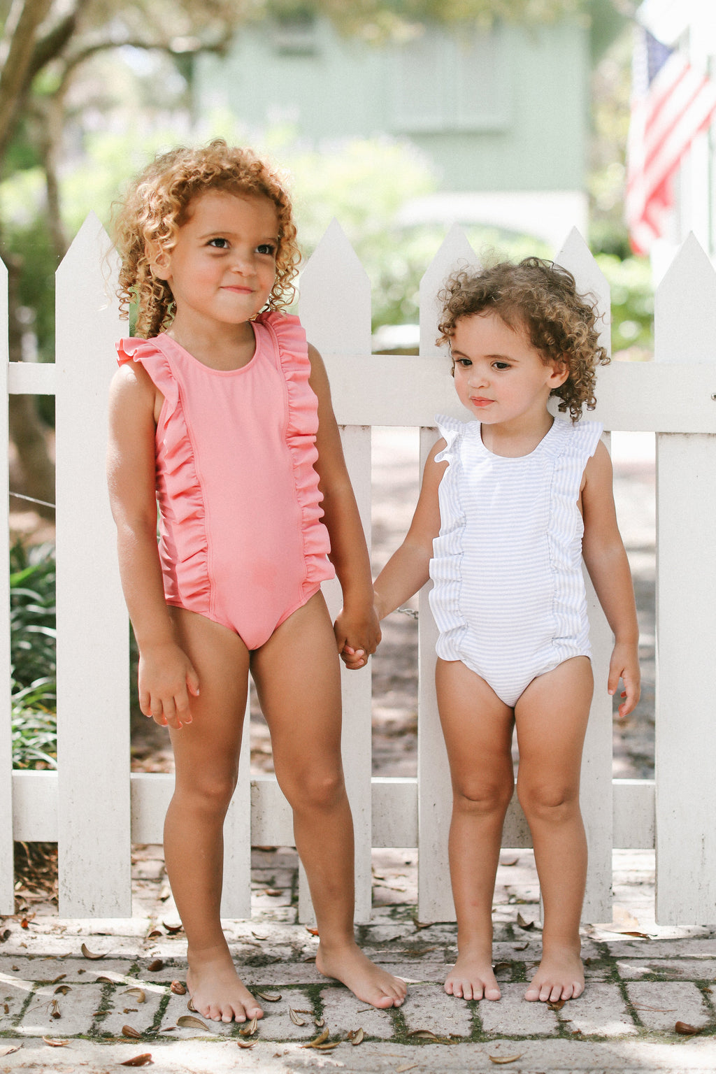 Girls Ruffle Collar One-Piece