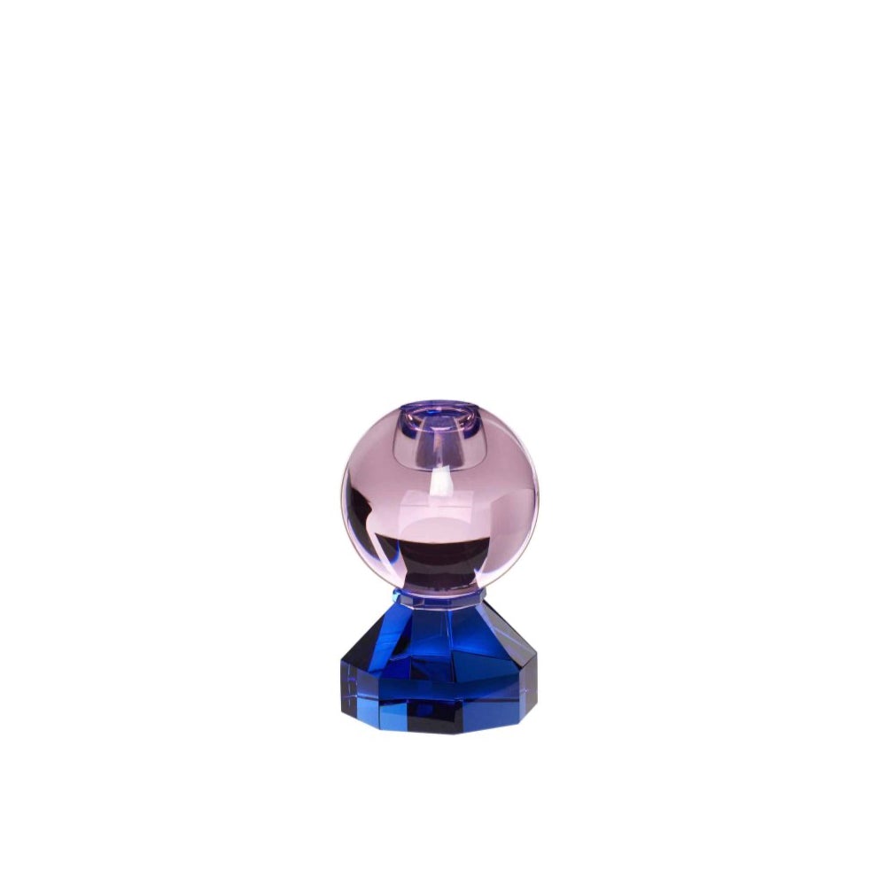 Crystal Gem Candlestick Holder Pink & Blue