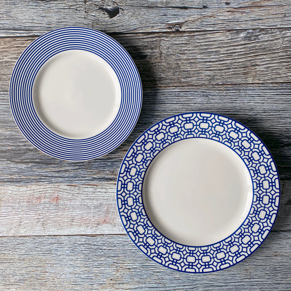 Newport Racing Stripe Rimmed Salad Plate - Caskata