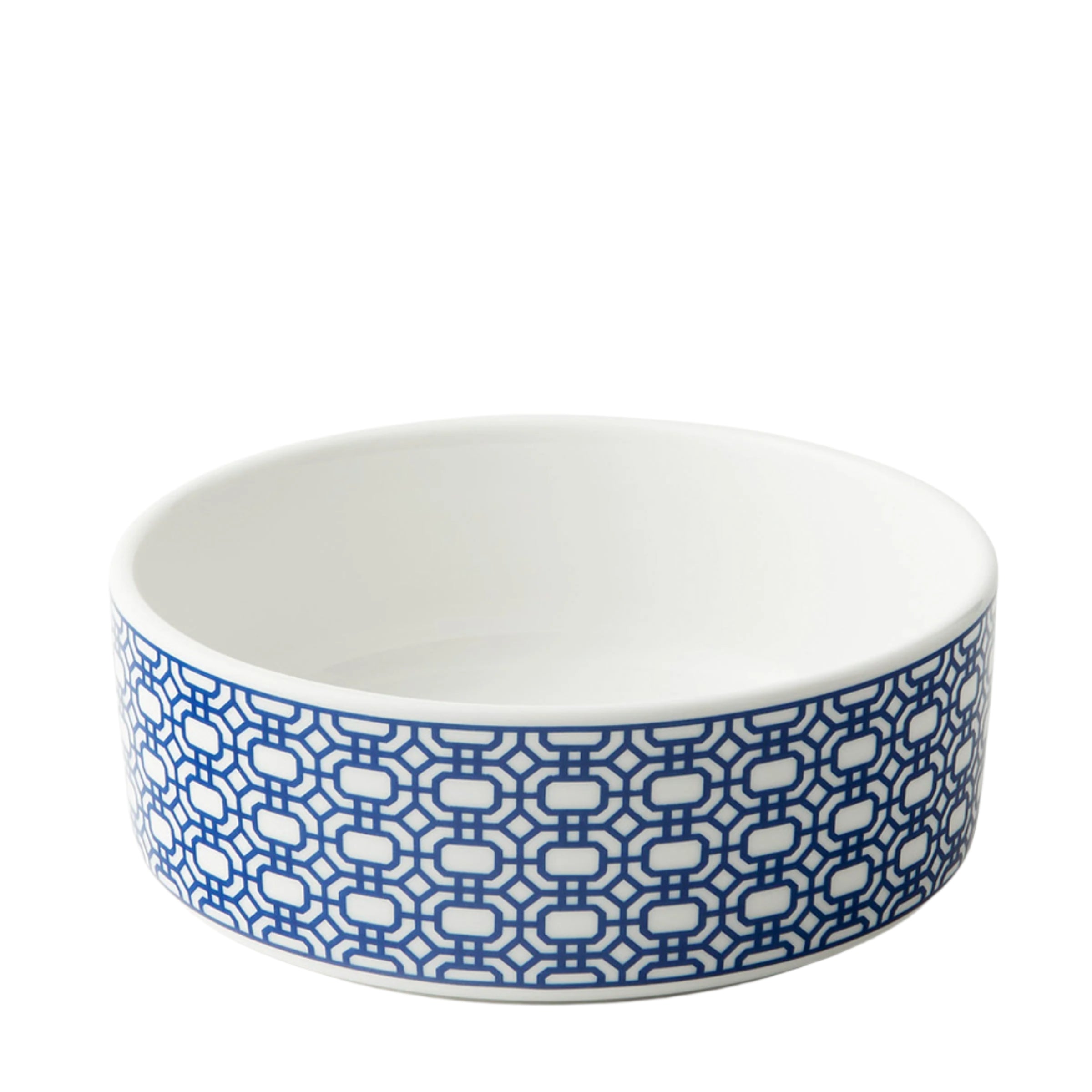 Newport large porcelain pet bowl in blue and white from Caskata