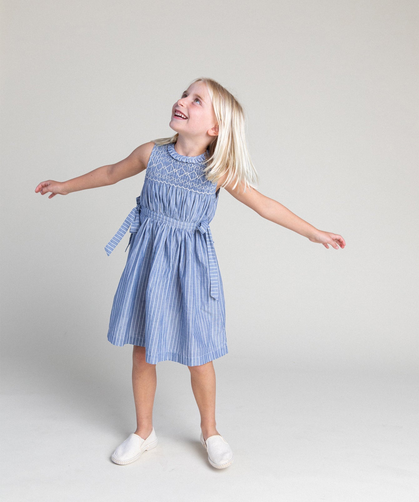Nora Dress in Chambray Stripe