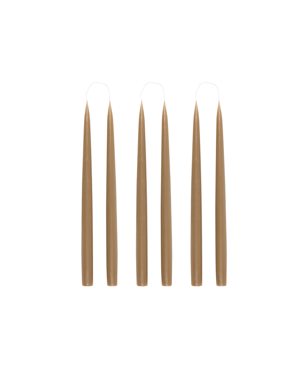 Rebecca Udall Set of 6 35cm Danish Taper Candles, Nougat nude neutral beige brown