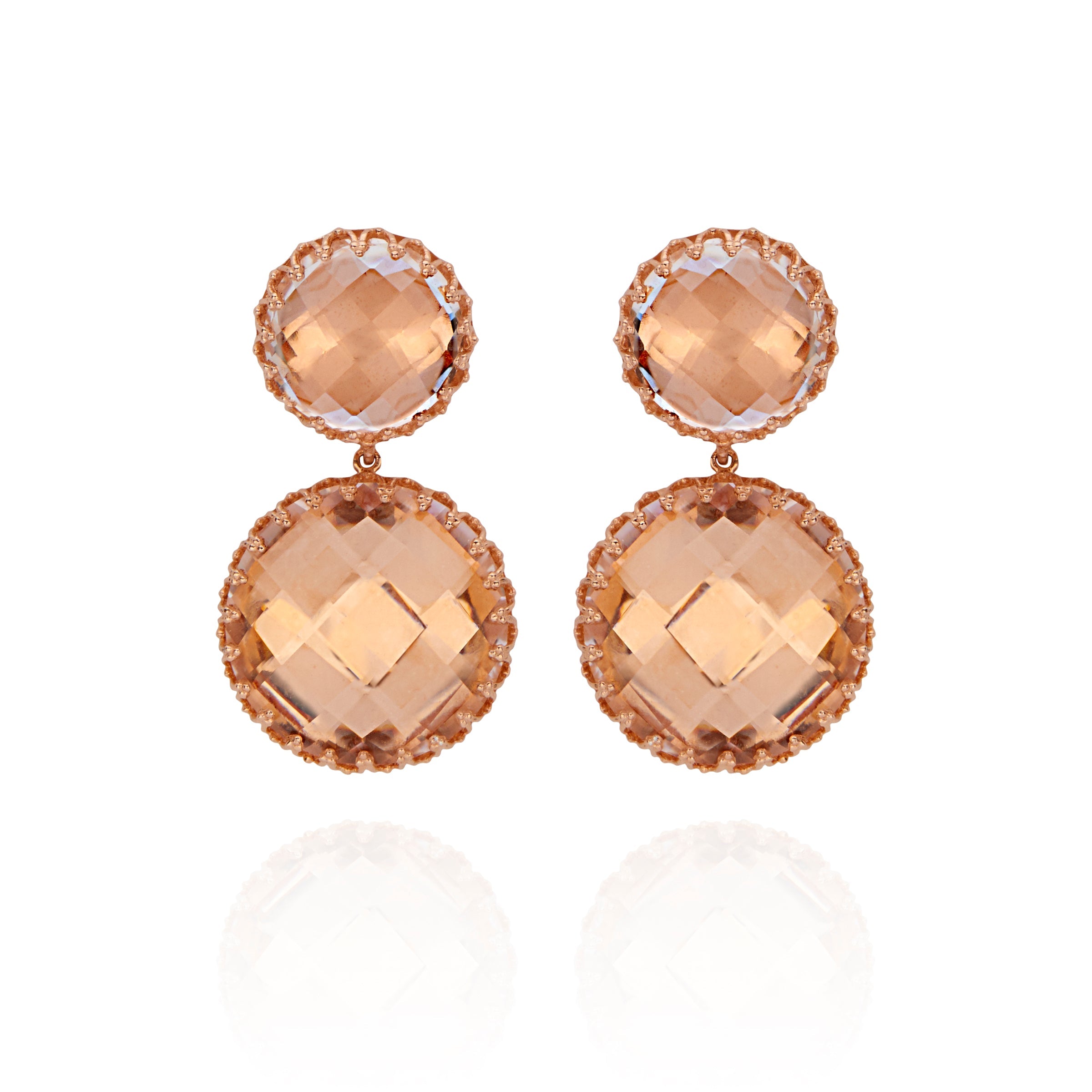 Olivia Large Day Night Earrings in Copper