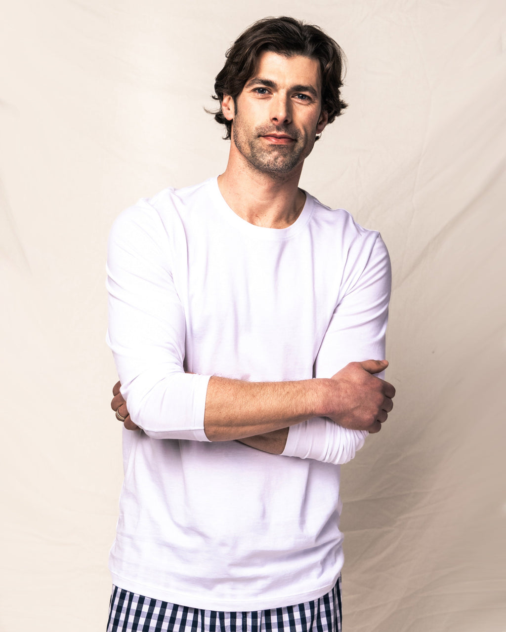 Pima Cotton Men’s White Crew Neck Top