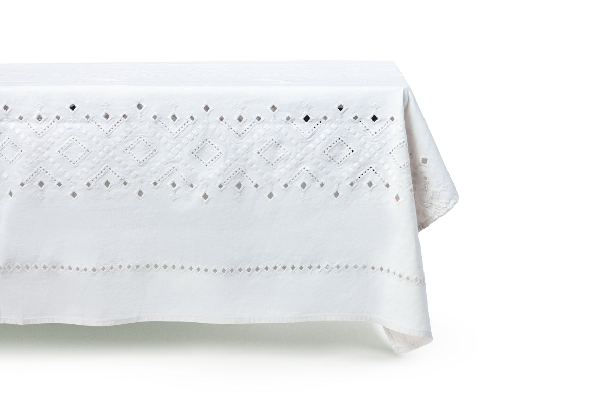 Ojete White Rectangular Tablecloth