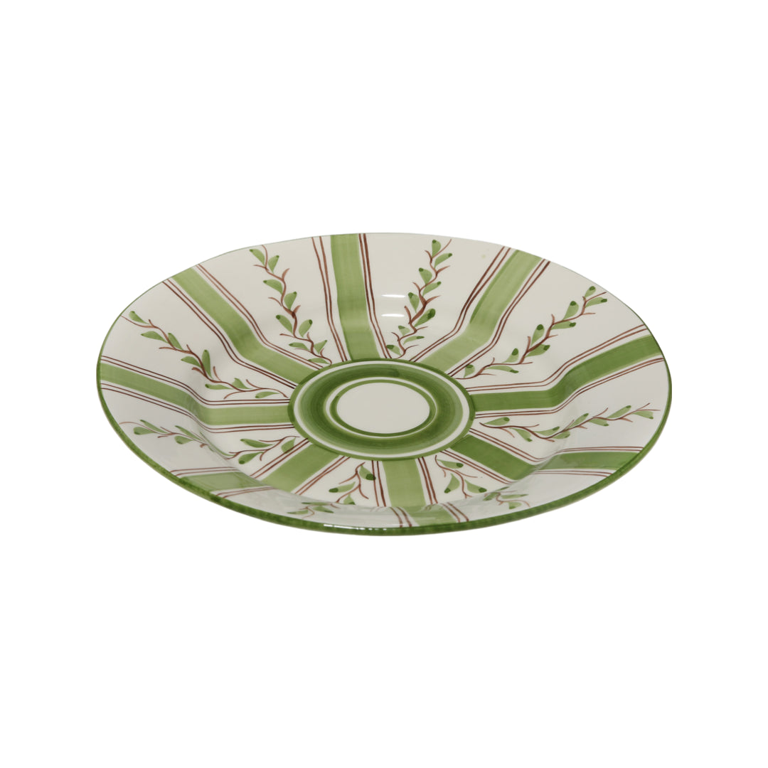 Olive Stripe Dinner Plate