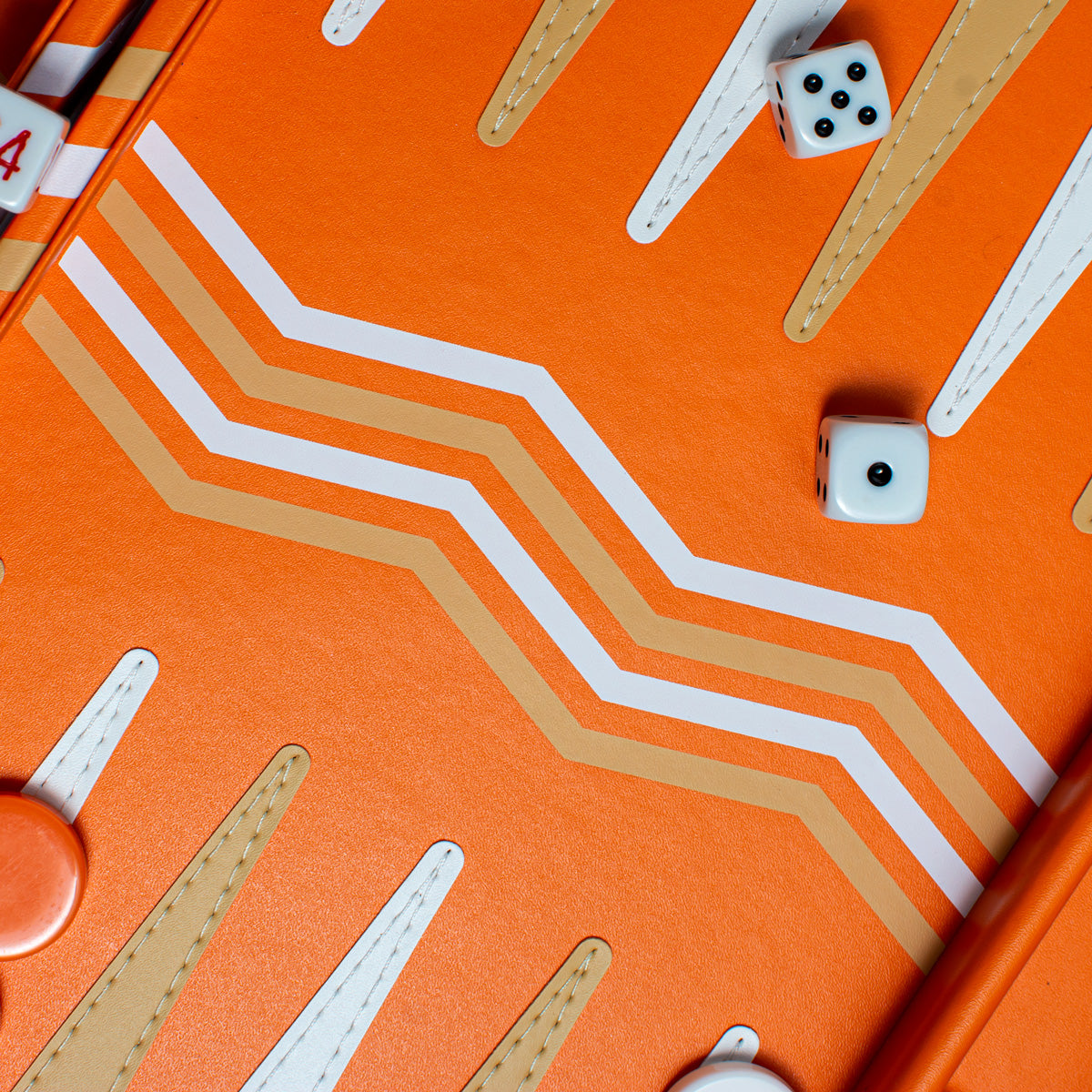 Leather Backgammon Board in Orange