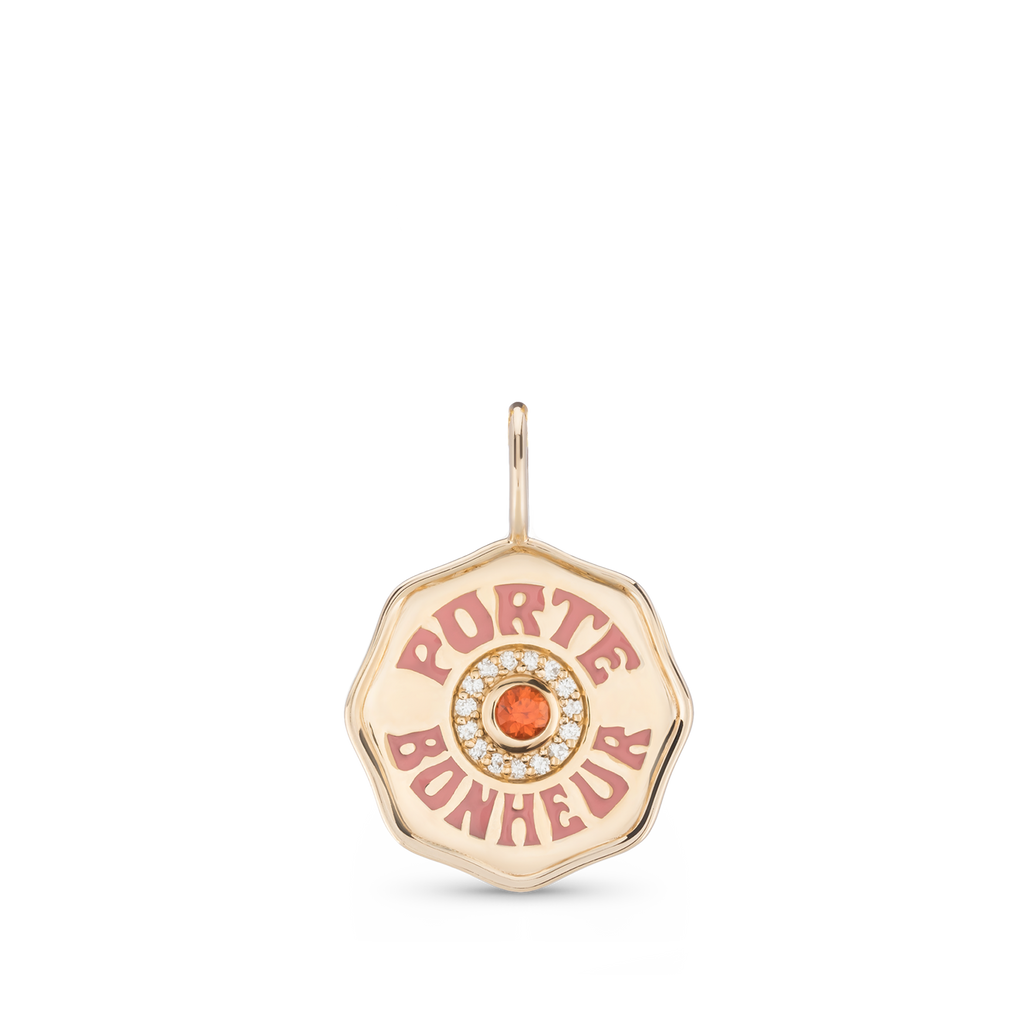 Mini Porte Bonheur Charm with Diamond Halo