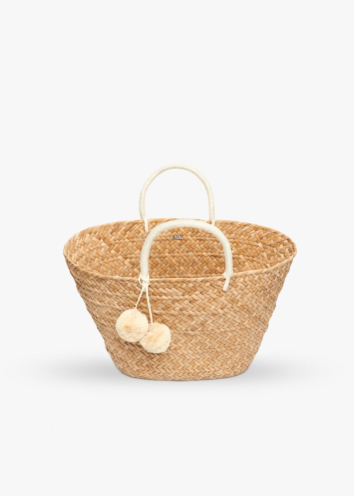 Oversized St Tropez Pom Pom Straw Tote