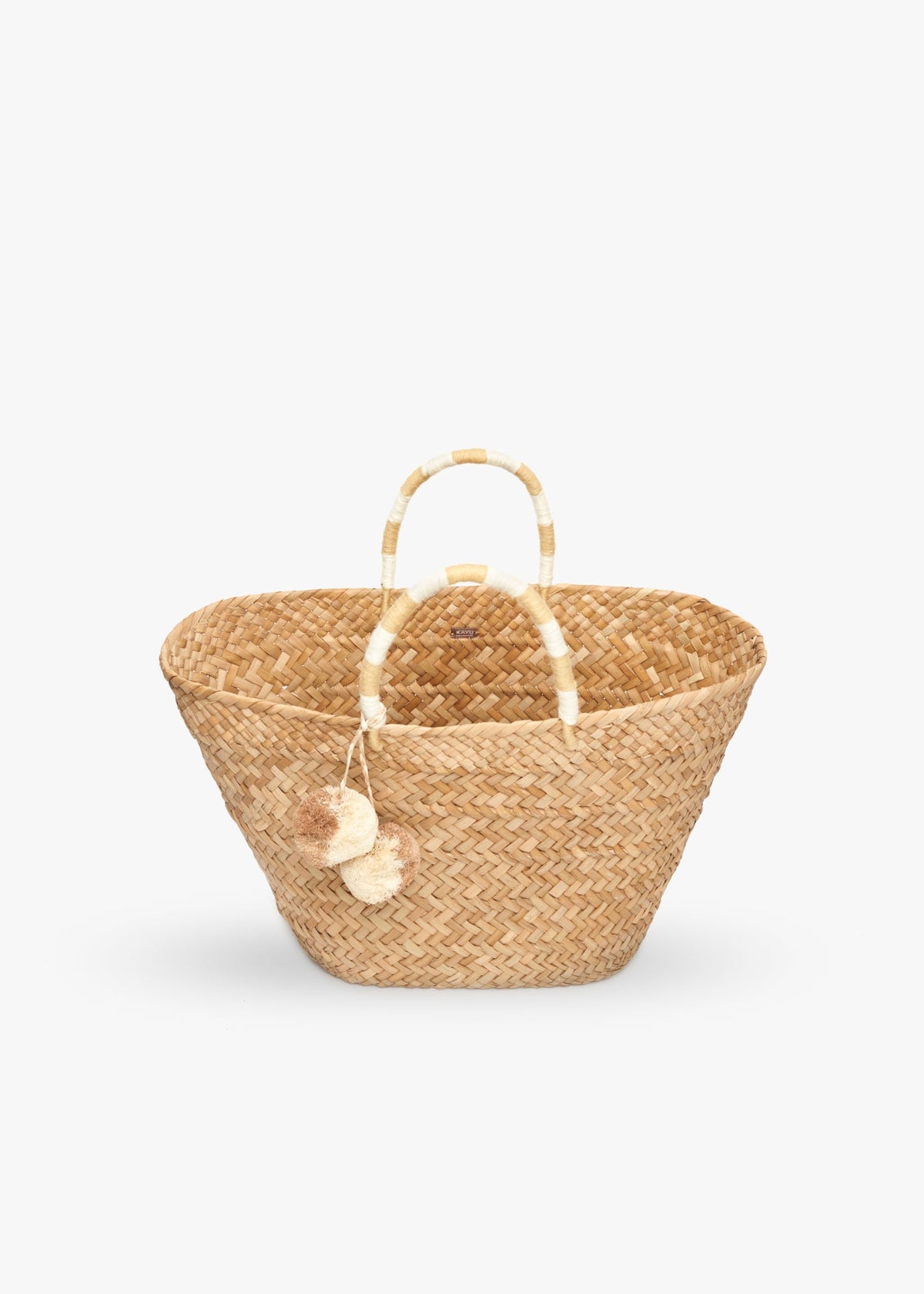 Oversized St Tropez Pom Pom Straw Tote